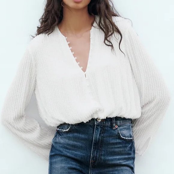 Zara Tops - Zara Pearl Blouse